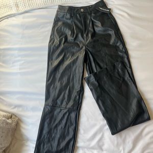 Faux leather trousers
